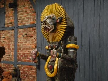 Tigre balinais - fait main en bois - 290 cm - en couleur