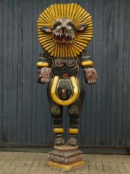 Tigre balinais - fait main en bois - 290 cm - en couleur