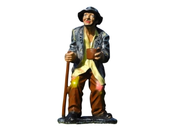 Bedelaar beeld – 92 cm – zwarte polystone decoratie