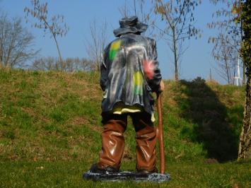 Bettlerstatue – 92 cm – Dekoration aus schwarzem Polystone