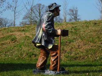 Bettlerstatue – 92 cm – Dekoration aus schwarzem Polystone