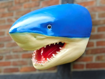 Tête de requin - polystone - avec bouche ouverte - 85 cm