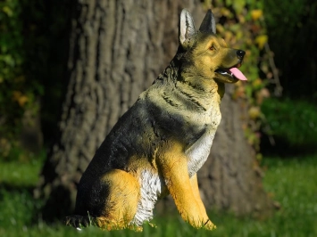 Duitse herder - hond - polystone - 78 cm - in detail