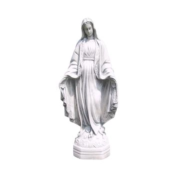 Maria - stenen beeld - 70 cm - klassiek wit - in detail