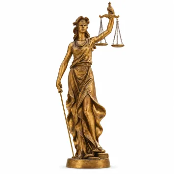 Vrouwe Justitia beeld – goudkleurig – polystone – 83 cm