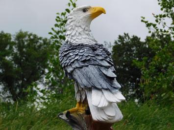 Adler XL – schwarz/weiß – Polystone – 65 cm – Dekofigur
