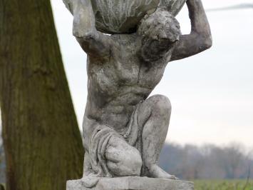 Statue Atlas auf Sockel - 135 cm - Stein - Gartenstatue