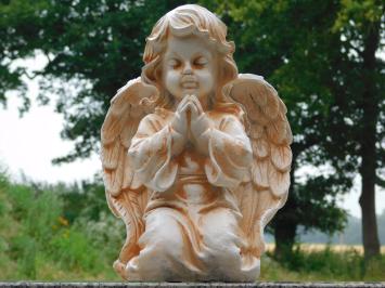 Statue d'ange agenouillé – polystone – ornée – 33 cm