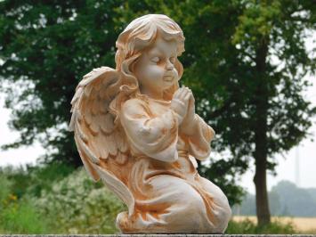 Ange agenouillé en polystone d'aspect classique