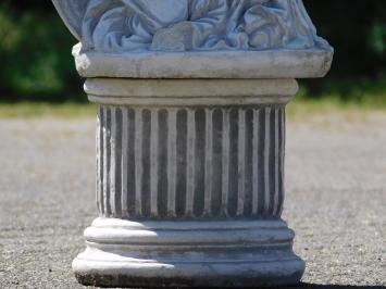 Beeld engel op ronde sokkel - 73 cm - steen - klassiek