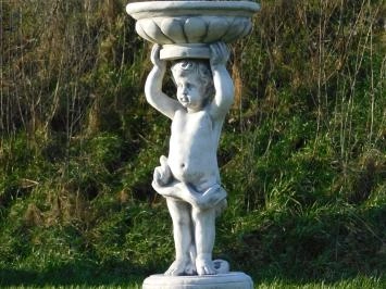 Engel - met schaal - stenen beeld - 80 cm - bloempot