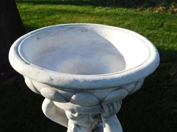 Engel - met schaal - stenen beeld - 80 cm - bloempot