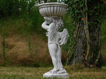 Grote engel met vaas van polystone als stijlvolle decoratie