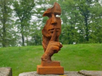 'Die Stille' - abstrakte Gusseisenstatue - 34 cm - rustikal