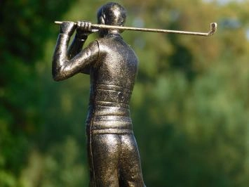 Golfeur - statue en fonte - 30 cm - doré avec noir