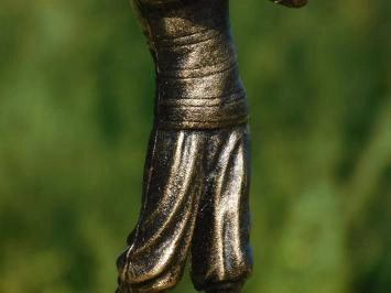 Golfeur - statue en fonte - 30 cm - doré avec noir