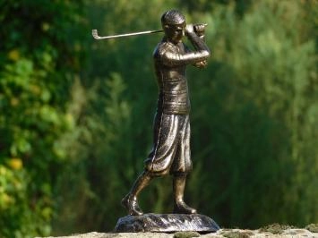 Golfeur - statue en fonte - 30 cm - doré avec noir