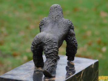 Gorilla – Bronzestatue auf Marmorsockel – 16 x 13 cm
