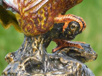  Statue de jardin coq - colorée - fonte - statue d'animal d'extérieur