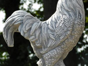 Tuinbeeld Haan XL op Sokkel - 112 cm - Stenen Dierenbeeld met Zuil