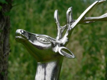 Hertenbeeld – aluminium – zilverkleur – 70 cm hoog
