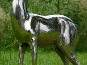 Statue de cerf – aluminium – couleur argent – ​​70 cm de haut