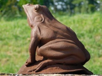 Grenouille - fonte - 25 cm - oxyde - statue robuste