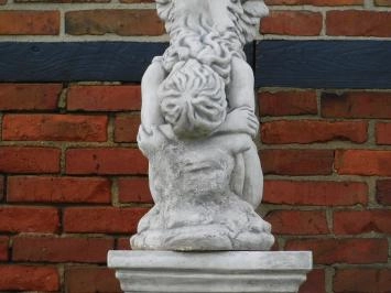 Kniender Engel - Steinstatue - 110 cm - klassisch weiß