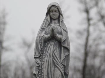 Marie - en prière - statue en pierre - 30 cm - blanc classique