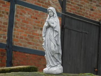 Marie - en prière - statue en pierre - 30 cm - blanc classique