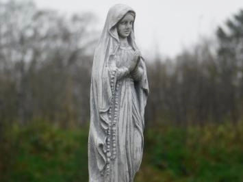 Marie - en prière - statue en pierre - 30 cm - blanc classique