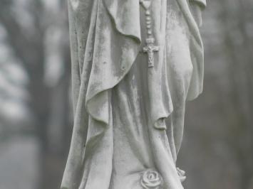 Beeld Maria op Ronde Sokkel - 135 cm - Steen