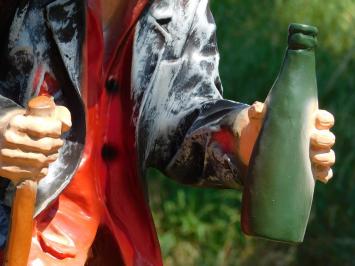 Statue eines alten Mannes – Gehstock und Flasche – Polystone – 88 cm