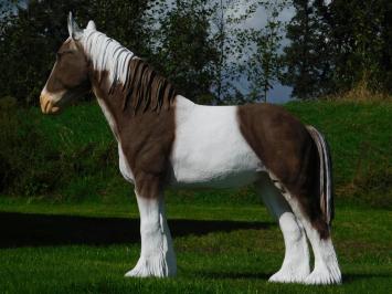 Beeld Paard Bruin met Wit - 105 cm - Polystone