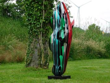 XL Paardenhoofd Kunstbeeld op Voet – 152 cm – Polystone – Modern Design