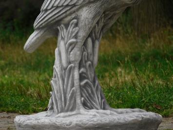 Statue de jardin héron avec poisson - 90 cm - pierre