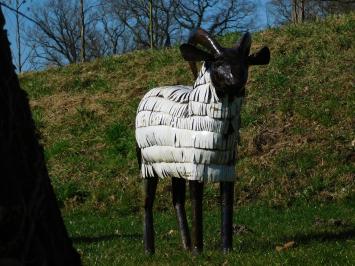 Tuinbeeld schaap - 90 x 95 cm - handgemaakt van metaal