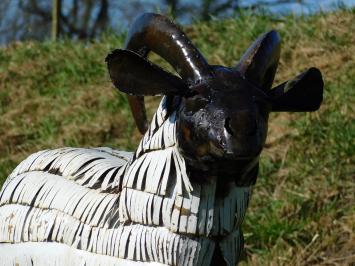 Statue de jardin mouton - 90 x 95 cm - fabriquée à la main en métal
