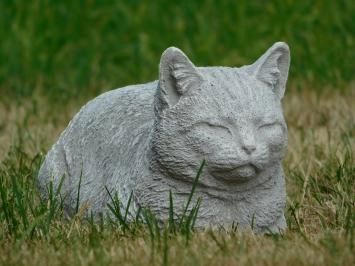 Gartenstatue Schlafende Katze – Detailreiche, Wetterfeste Figur Aus Stein Für Garten, Terrasse & Hof
