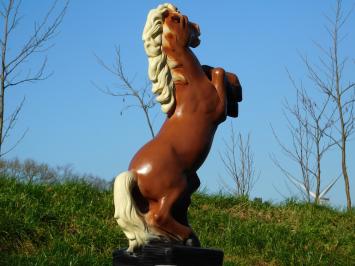 Steigerend paard - polystone - 80 cm - bruine kleur