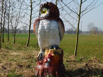 Braune Eule XL- Statue – 70 x 40 cm – Kunststoff Tierskulptur