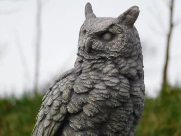 Uil - stenen dierenbeeld - 40 cm - klassiek - in detail