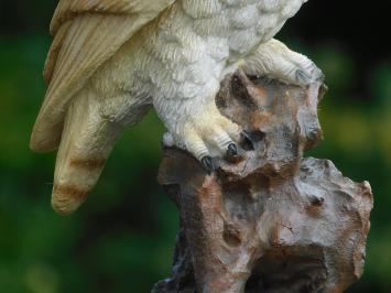 Eule auf Baumstumpf - 35 cm - Polystone - Detailliert