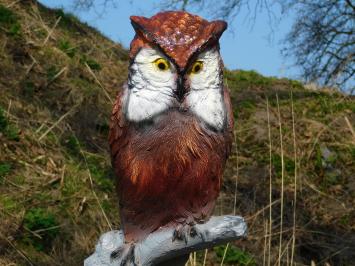 Kunststoff Eule Statue – Tierfigur auf Baumstumpf – 68 cm