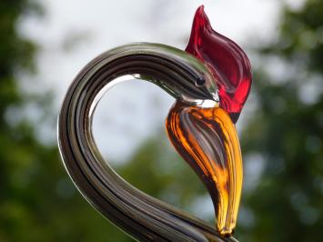 Cygne en verre soufflé – sculpture artisanale – coloré