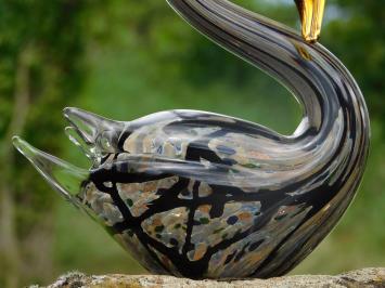 Cygne en verre soufflé – sculpture artisanale – coloré