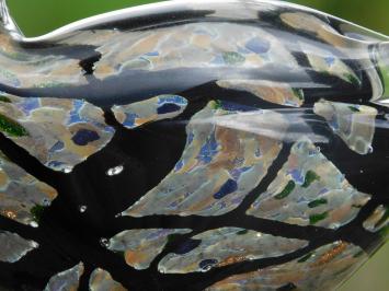 Glasgeblasener Schwan – handgefertigte Kunstskulptur – farbenfroh