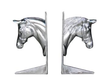 boeksteun set, 2 boeksteunen, decoratief, paard, aluminium