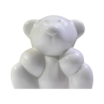 Ours en porcelaine – ivoire – décor Royal Boch – 28 cm
