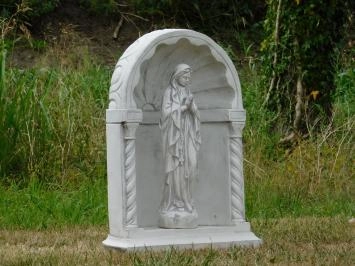 Maria in bidkapel - stenen beeld - 49 cm - klassiek wit